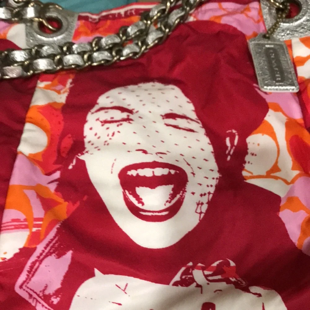 Coach Multicolor Pop Art Tote — Red, Pink, Orange, White